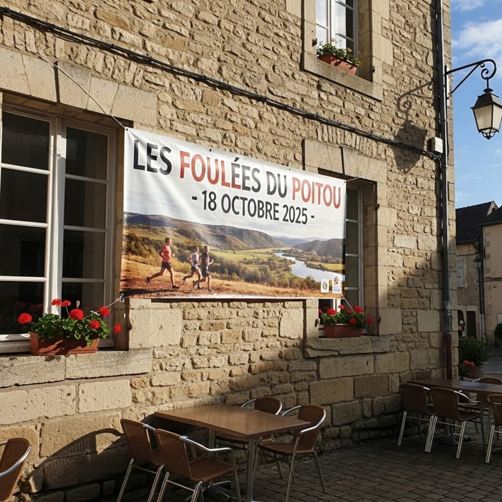 Banderole annonçant une manifestation sportive