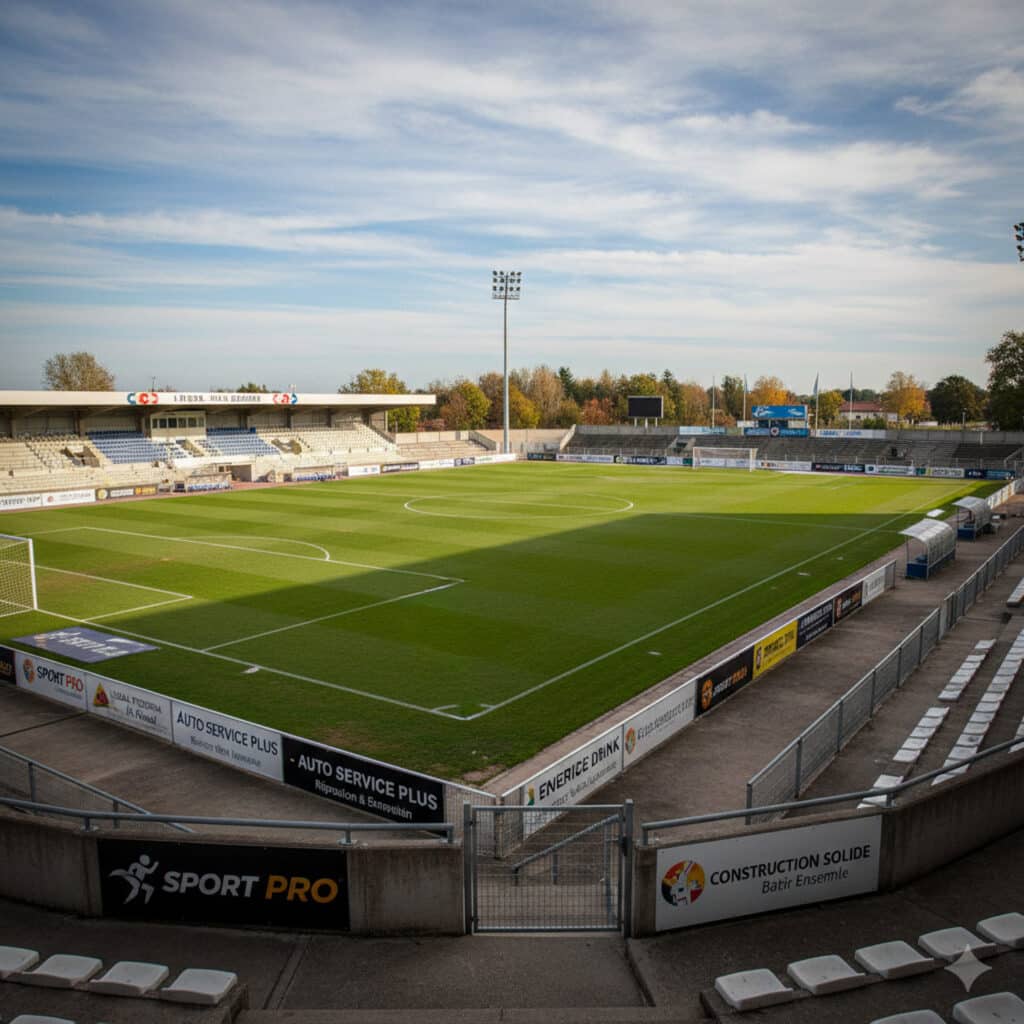 Ensemble de panneaux publicitaire dans un stade de foot