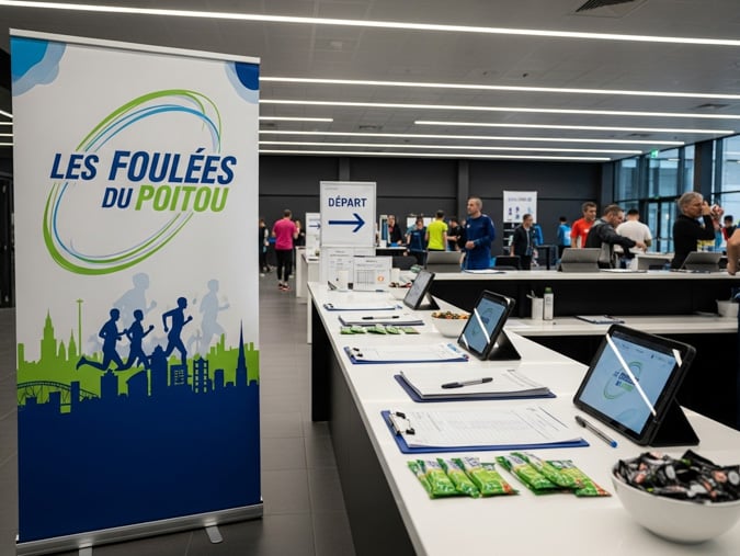 Roll up pour un événement sportif de course à pied