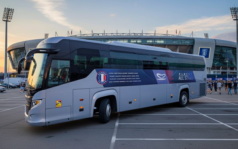 Covering bus événement sportif réalisé pour l’Eleven All Stars
