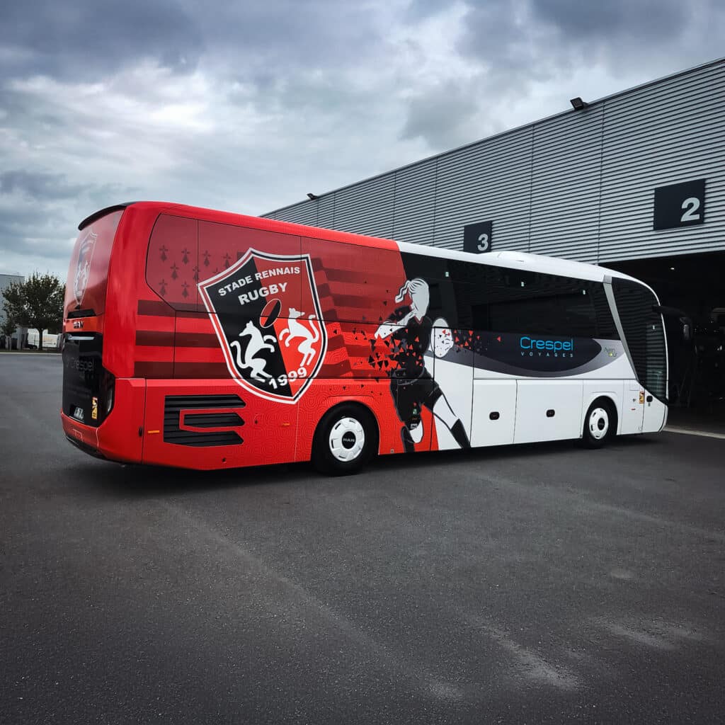 covering sur un bus sportif par Sportsign