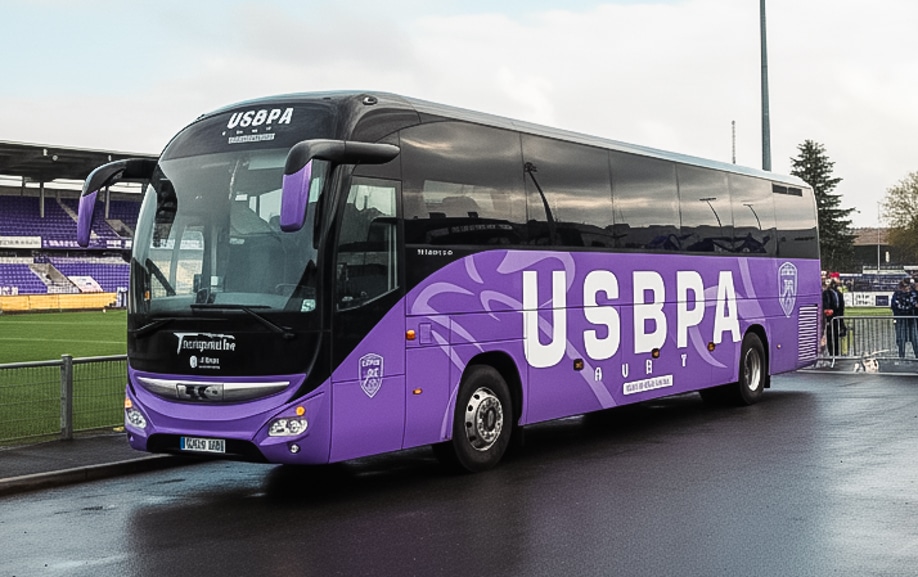 Habillage graphique de l’autocar du club de Bourg-en-Bresse