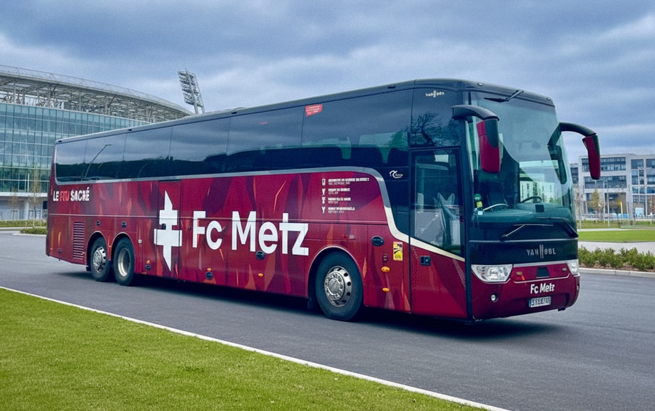 Covering club de foot réalisé pour le bus du FC Metz