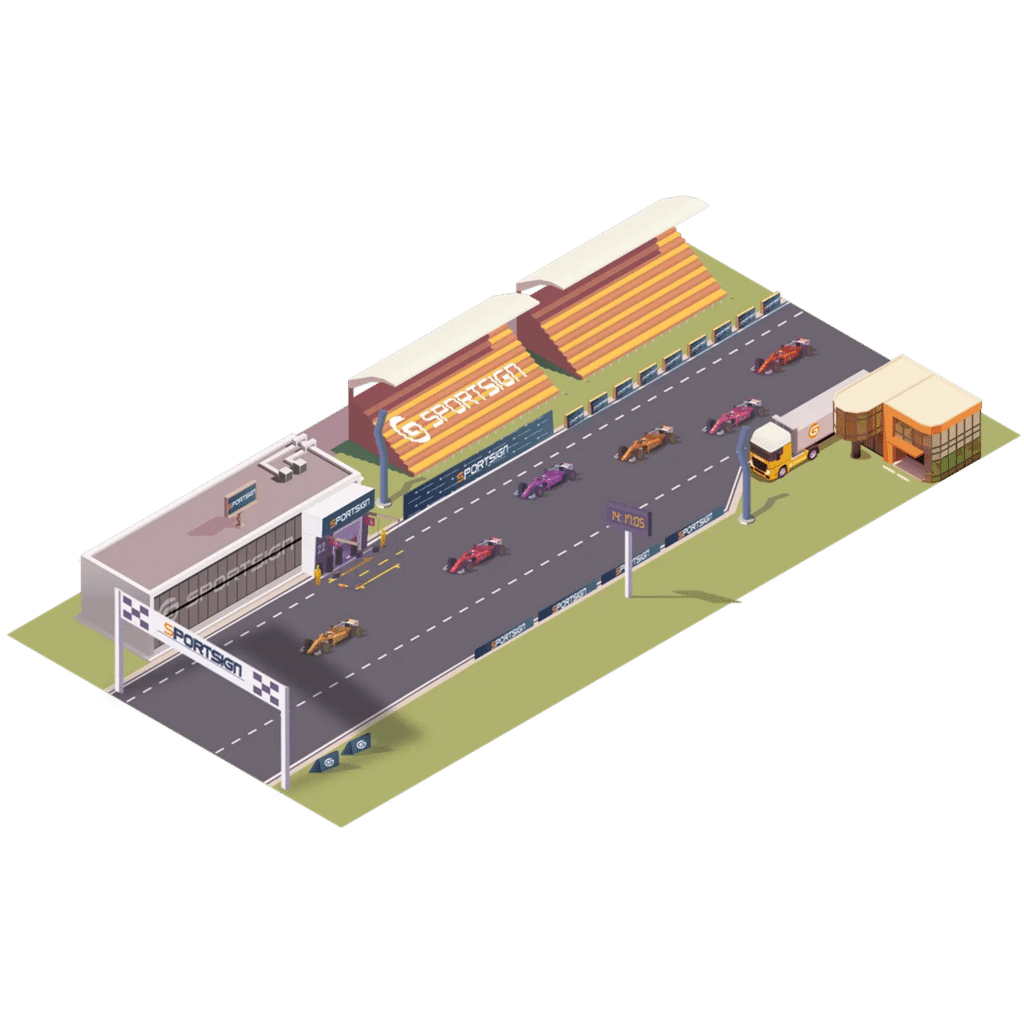 Illustration d'un circuit automobile organisant une course Sportsign