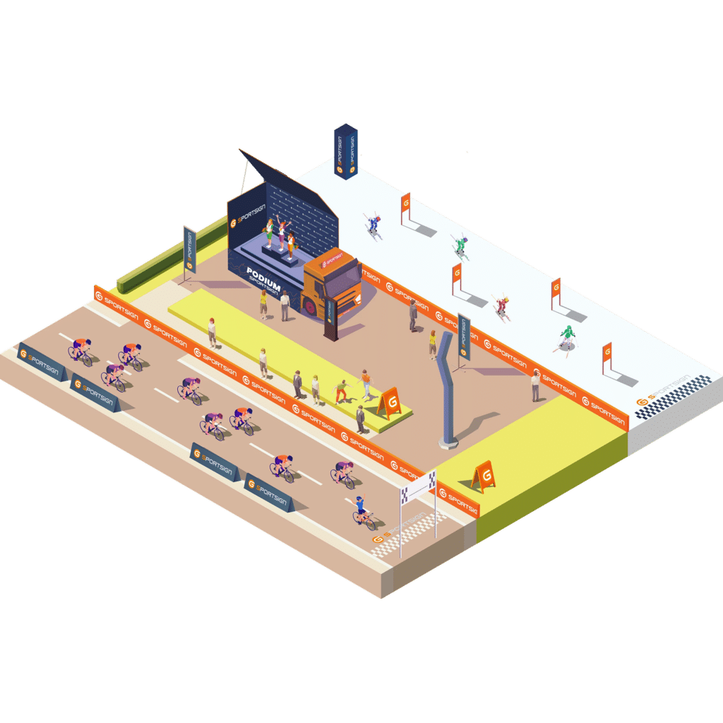 Illustration d'une organisation signalétique en outdoor Sportsign