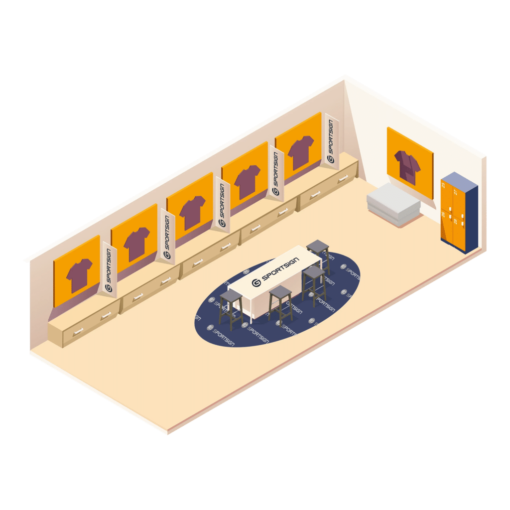 Illustration d'un vestiaire sportif sportsign