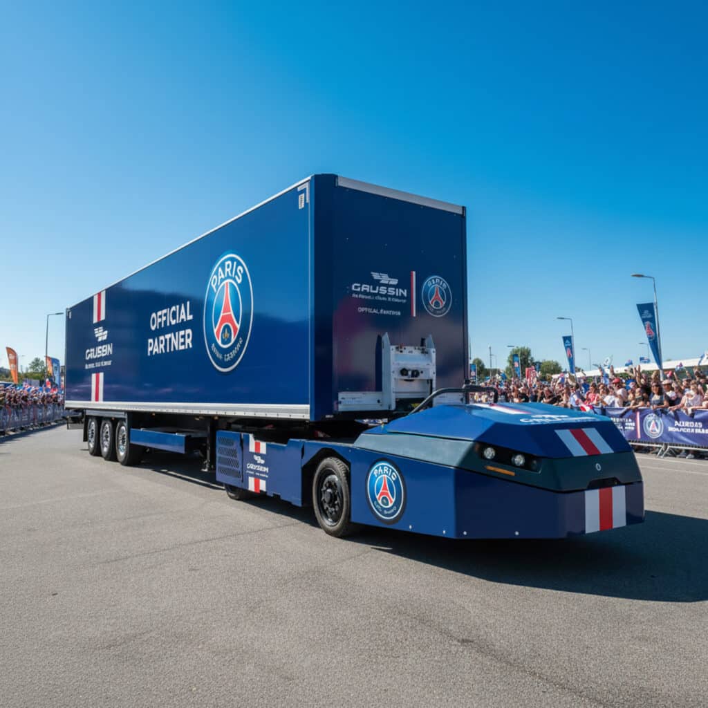 Covering véhicule de transport sportif pour un club de foot