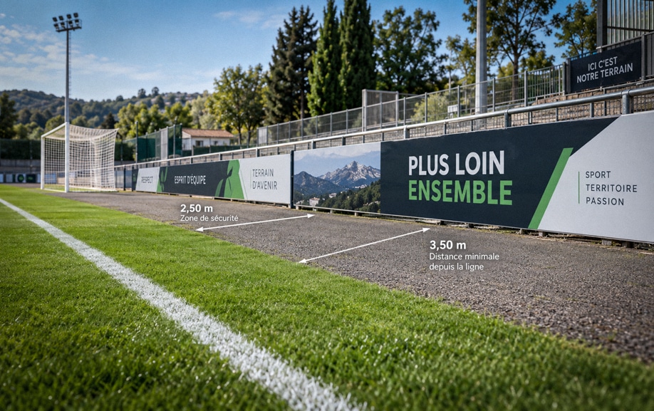 Ensemble de panneaux publicitaires de bord de terrain